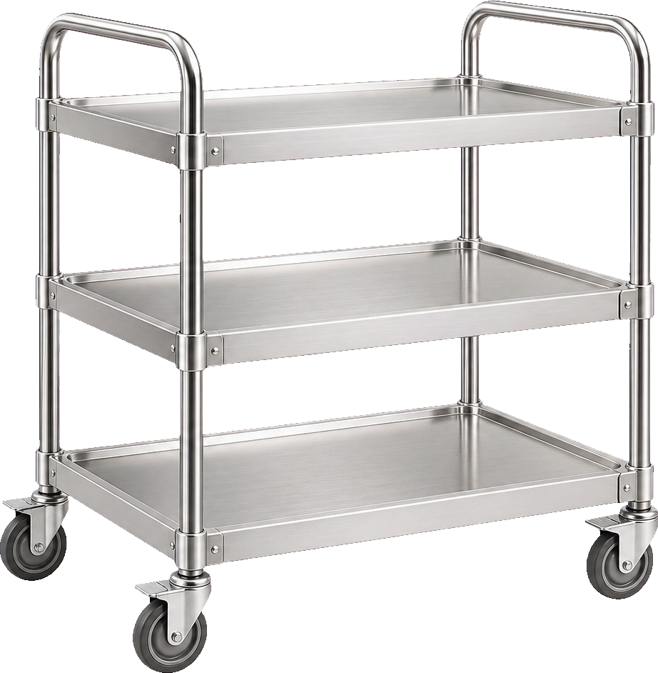 Three-tier Stainless Steel Service Trolley